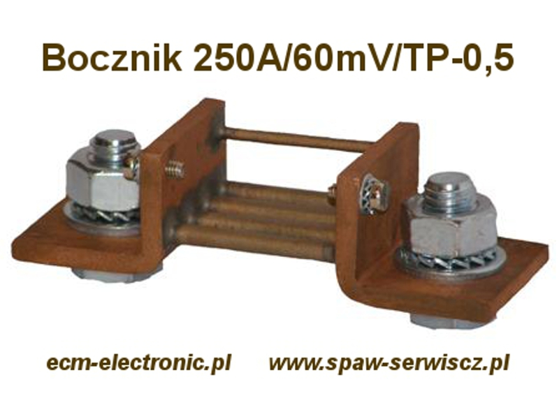 Bocznik pomiarowy prdu staego 250A/60mV/TP-0,5