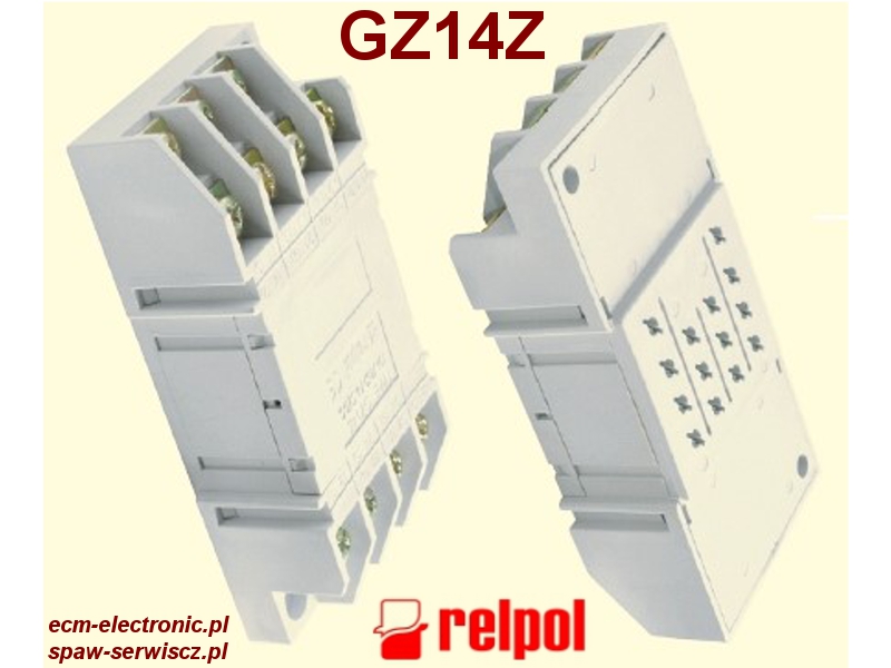 Gniazdo typu GZ14Z z zaciskami rubowymi - przekaniki R15 4P