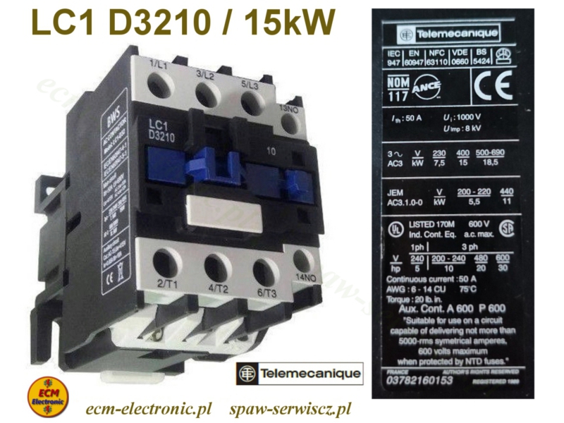 Stycznik BWS typ LC1-D3210/230VAC-50/60Hz (zamiennik CI-32)