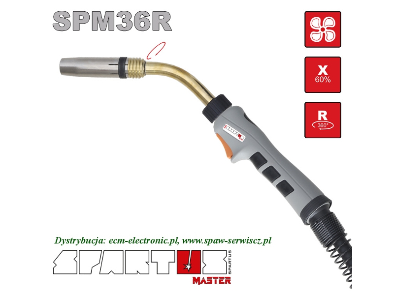 Uchwyt MIG typu SPM-360R/3m (320A-60%) SPARTUS Master obrotowy