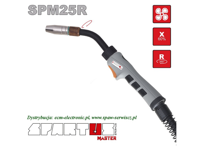 Uchwyt MIG typu SPM-250R/4m (230A-60%) SPARTUS Master obrotowy