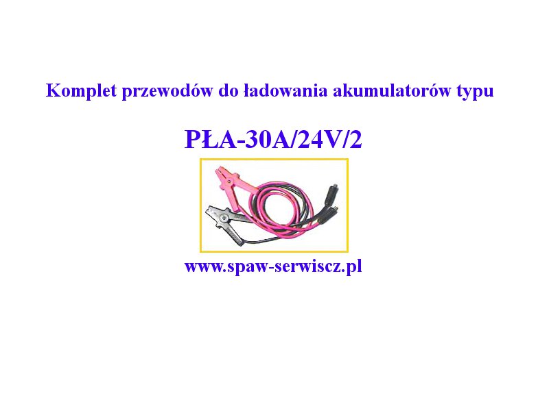 Przewody do adowania akumulatorw PA-30A/24V/2 kod PA-30/2