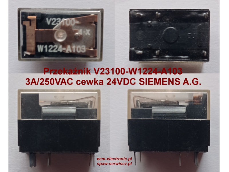 Przekanik V23100-W1224-A103, 3A/250VAC, cewka 24VDC